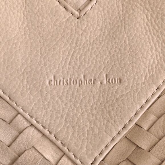 Christopher Kon Large Leather Woven Hobo Bag - Boho Chic, Spacious & Elegant - Picture 4 of 11